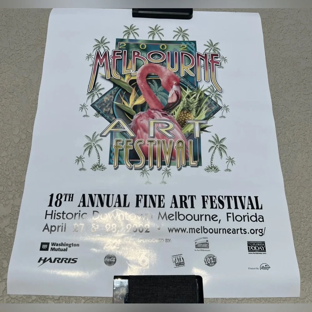 Melbourne Art Festival 2002 Pink Flamingo Authentic VTG Promo Poster 17 X 22 NEW